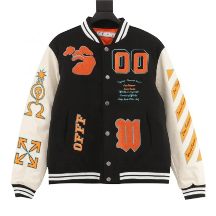 Off White Varsity Jacket Orange