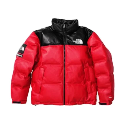 supreme-x The North Face Leather Red Jacket